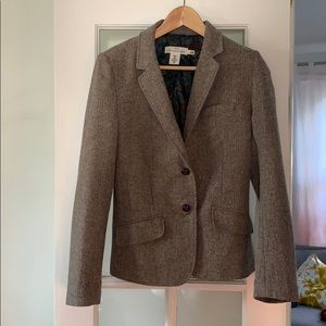 tweed blazer, elbow patches